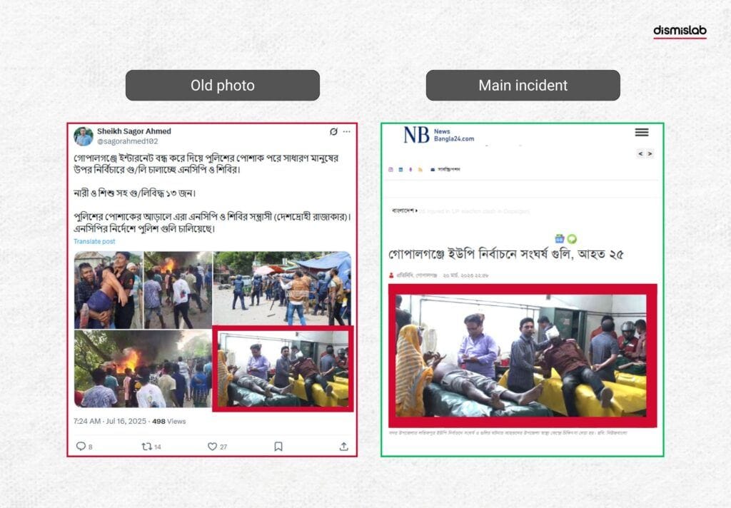 Old photo shared as recent - Gopalganj Clash between Awami League and NCP