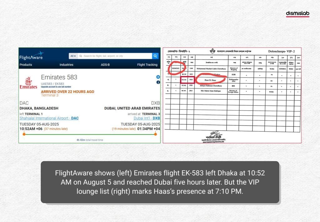 Claim of former US ambassador Peter Haas using Dhaka airport lounge proven false - Factcheck report by Dismislab