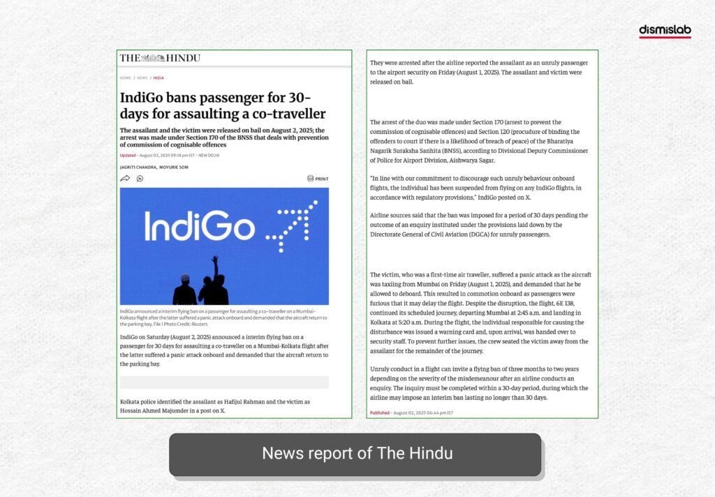 Man slapping co-passenger on IndiGo flight in India was not Hindu - Verifies Dismislab