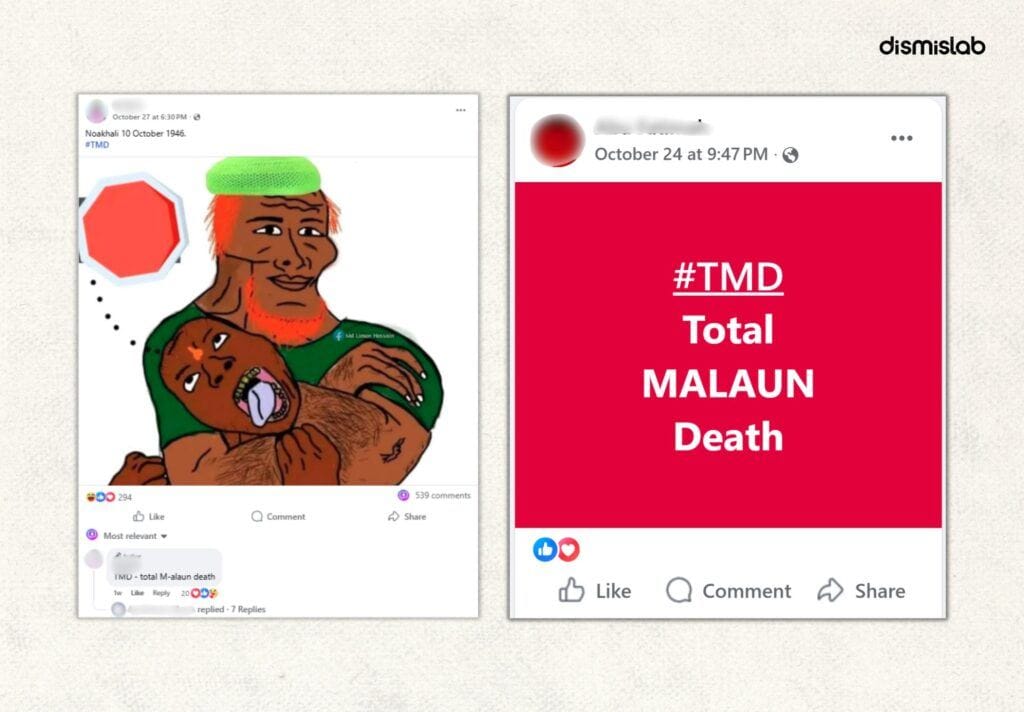 Total Malaun Death TMD Hashtag calling for violence