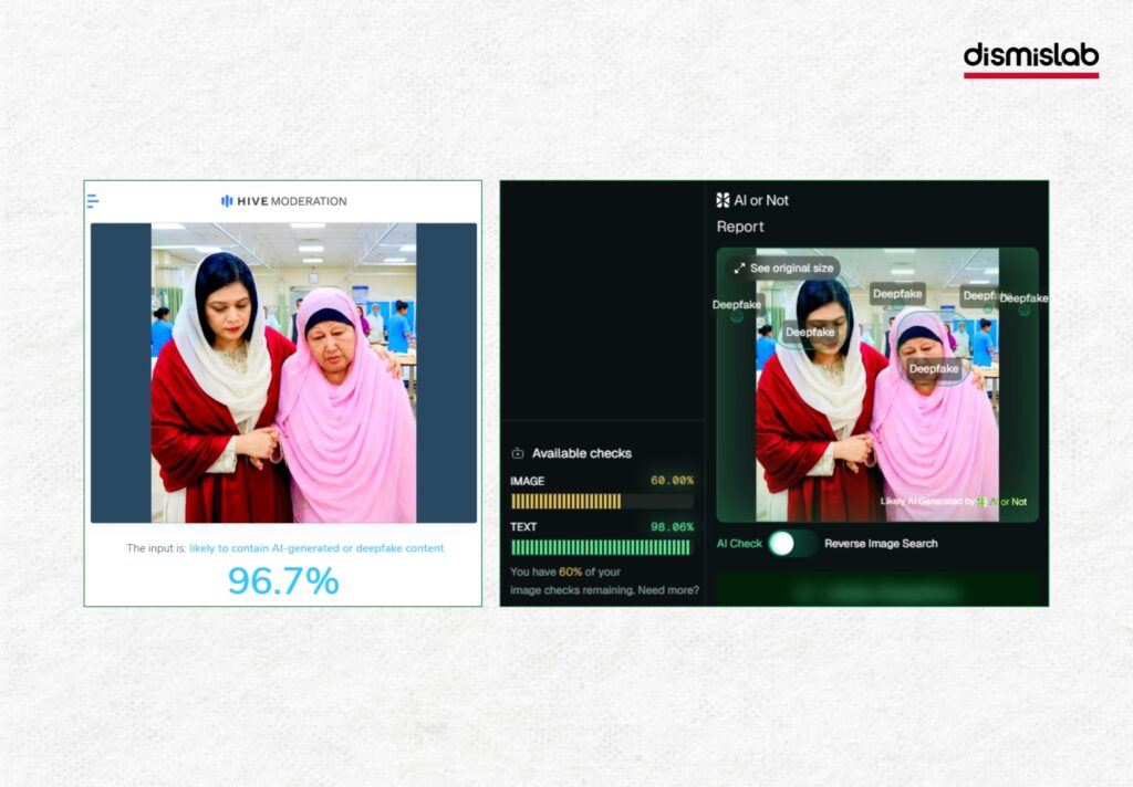 Fact-check: AI-generated images and videos falsely claim BNP Chairperson Khaleda Zia has recovered and can walk after treatment by Zubaida Rahman.