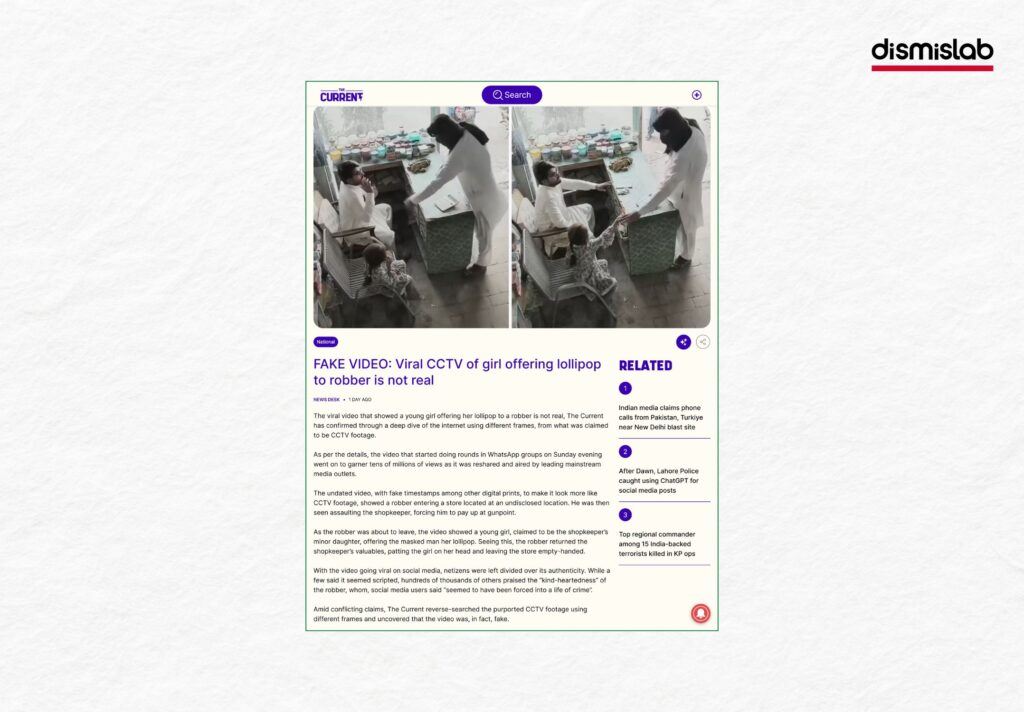 Staged ‘robber and child’ video shared as real incident