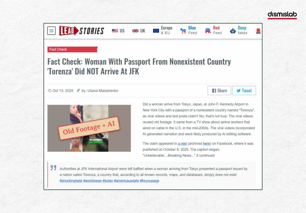 US TV show clip spread as Torenza Woman