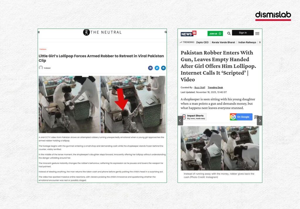 Staged ‘robber and child’ video shared as real incident