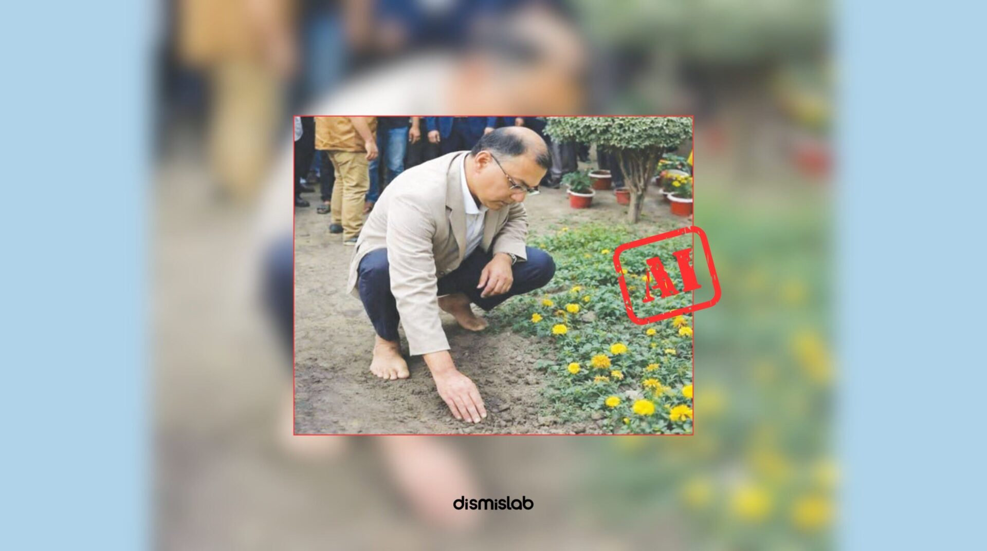 Fact-check: AI-generated image falsely shows BNP acting chairman Tarique Rahman touching Bangladesh’s soil barefoot on his return to the country.