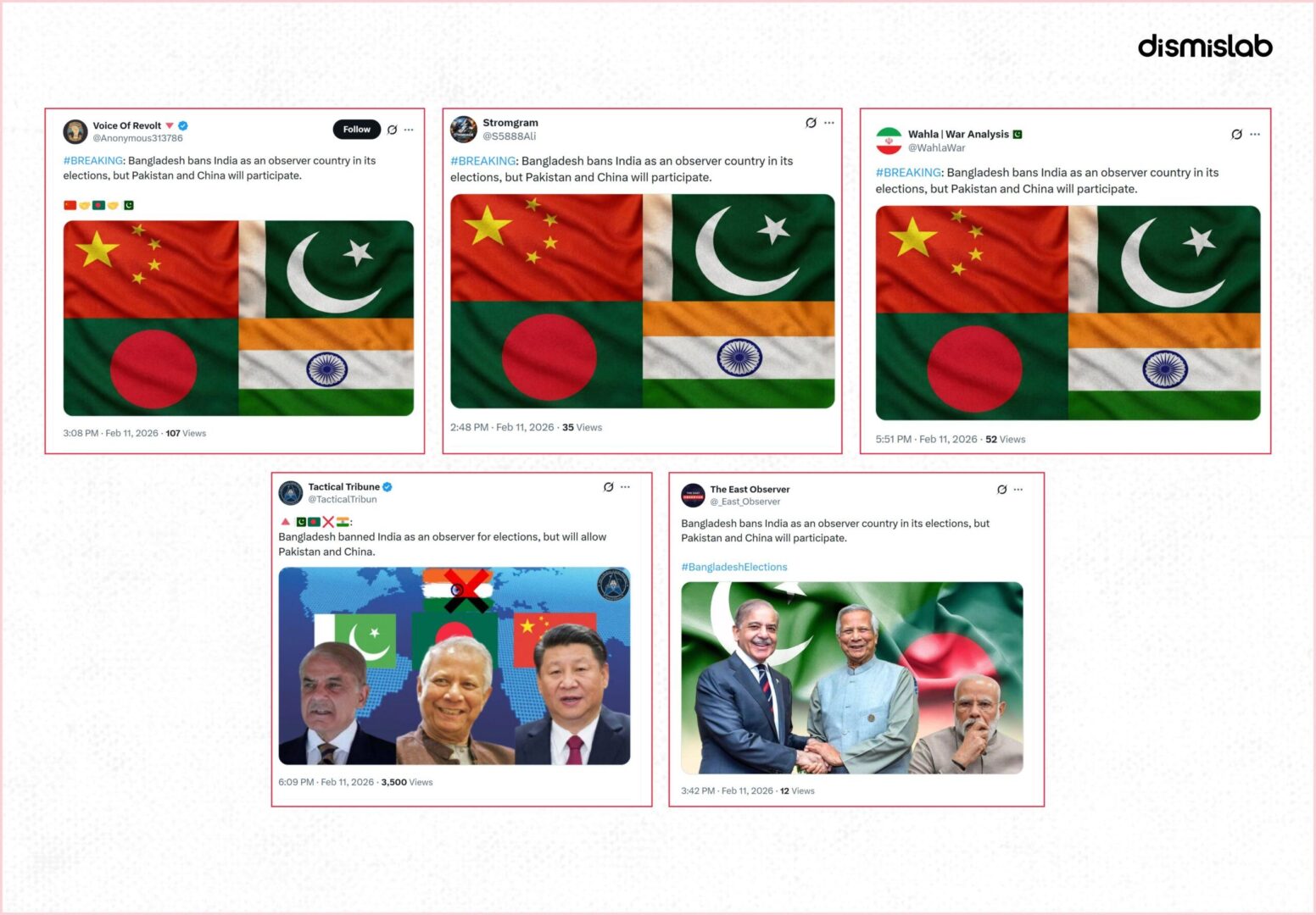 Fact-check: Viral X posts falsely claim Bangladesh banned India as an election observer, but official reports confirm Dhaka invited New Delhi to observe the February 12 elections.