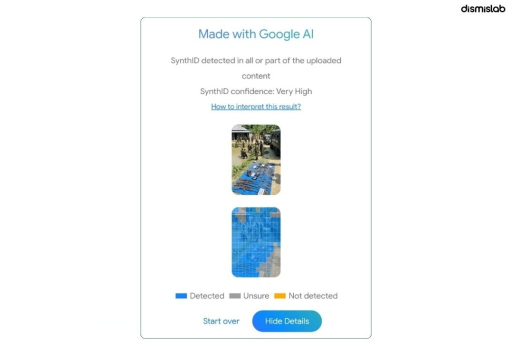 AI‑generated image falsely shared as seized army weapons in Faridpur before election