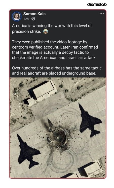 Dismislab factcheck Image claiming U.S. struck painted fighter jets at an Iranian base was AI-made