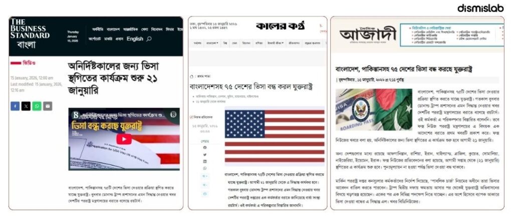 Confusion over U.S. visas Errors by Fox News and Reuters, Bangladeshi media failed to verify