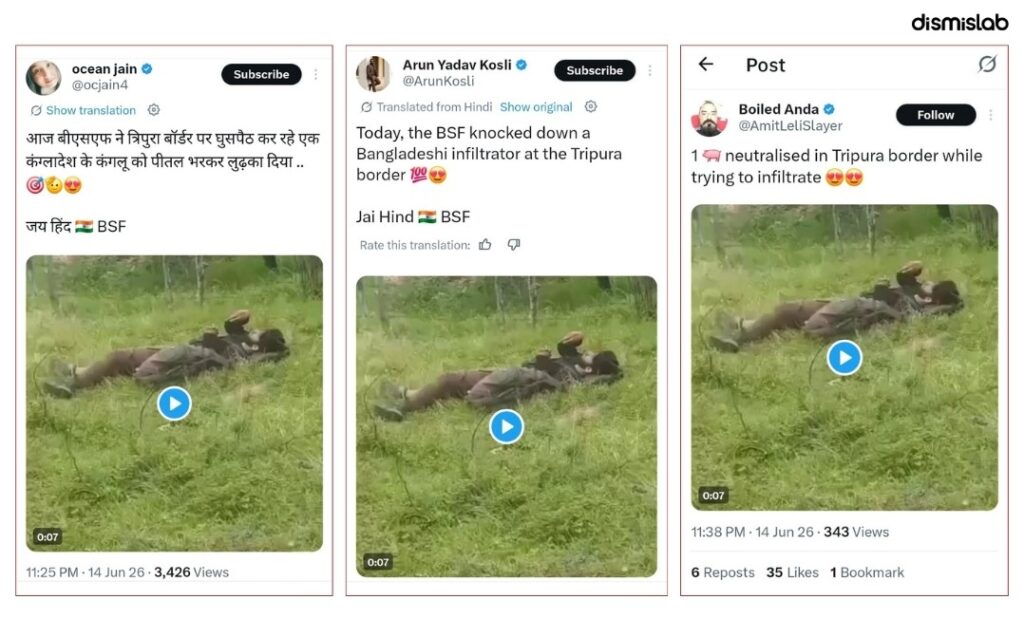 factcheck Kashmir anti-terror operation footage falsely shared as BSF shooting of Bangladeshi infiltrator;