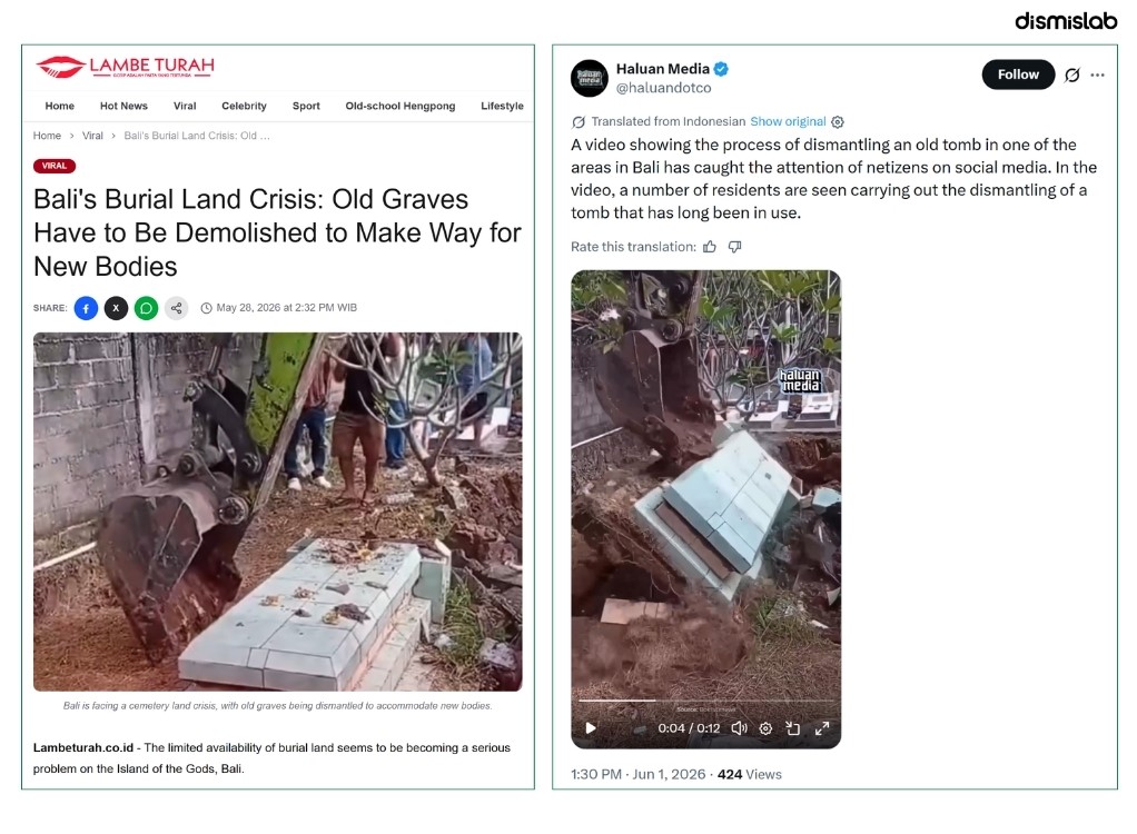 factcheck Indonesia grave demolition footage falsely shared as bulldozing of Muslim graves in India