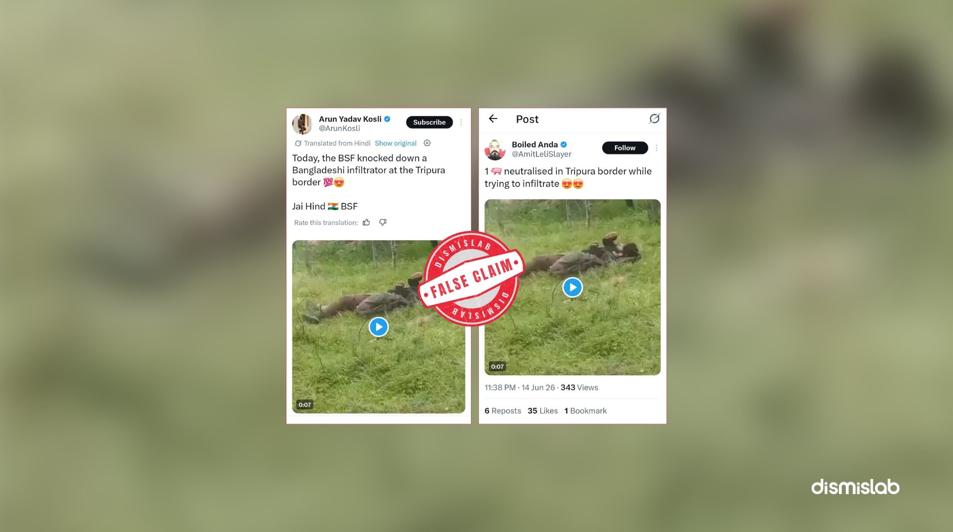 factcheck Kashmir anti-terror operation footage falsely shared as BSF shooting of Bangladeshi infiltrator