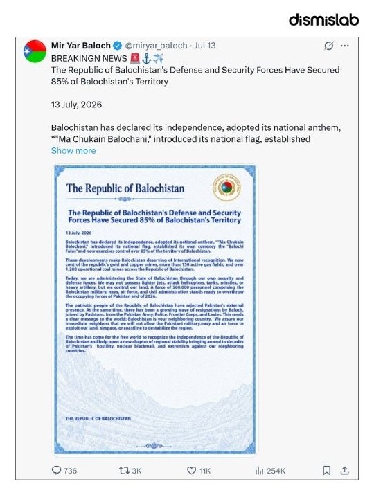 Factcheck Balochistan independence declared