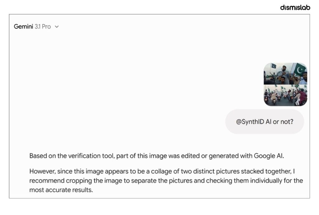 factcheck AI used to replace Kalima-inscribed flags with Pakistani flag in rally photo