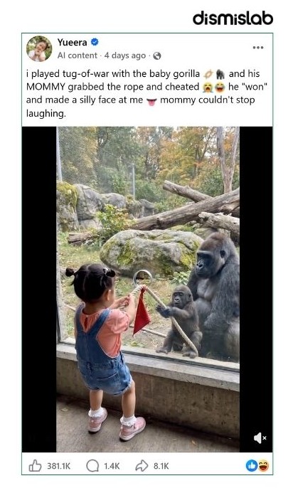 Factcheck Child & gorilla ai video
