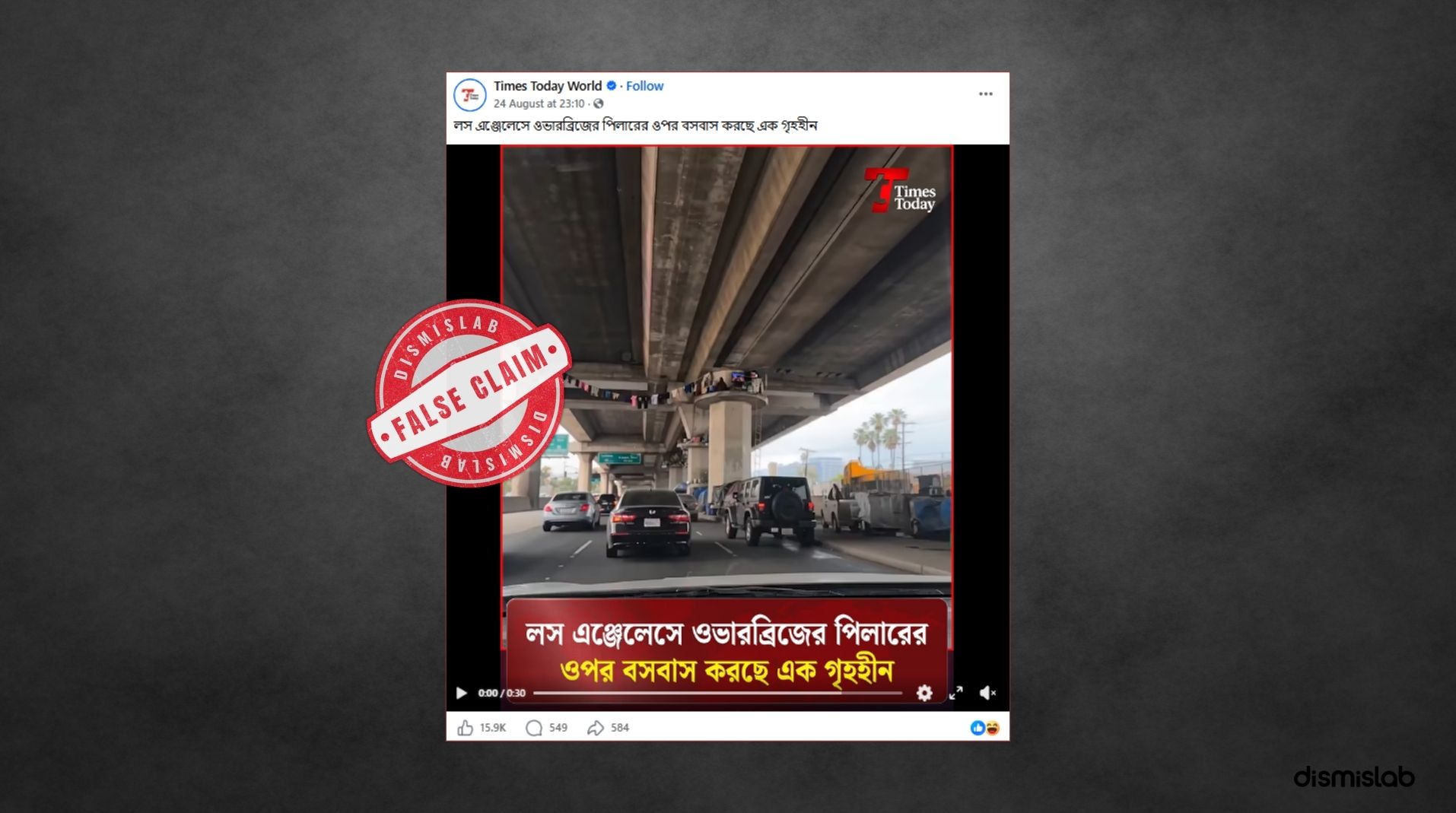 Factcheck Video of homeless man on LA overpass pillar is AI-generated