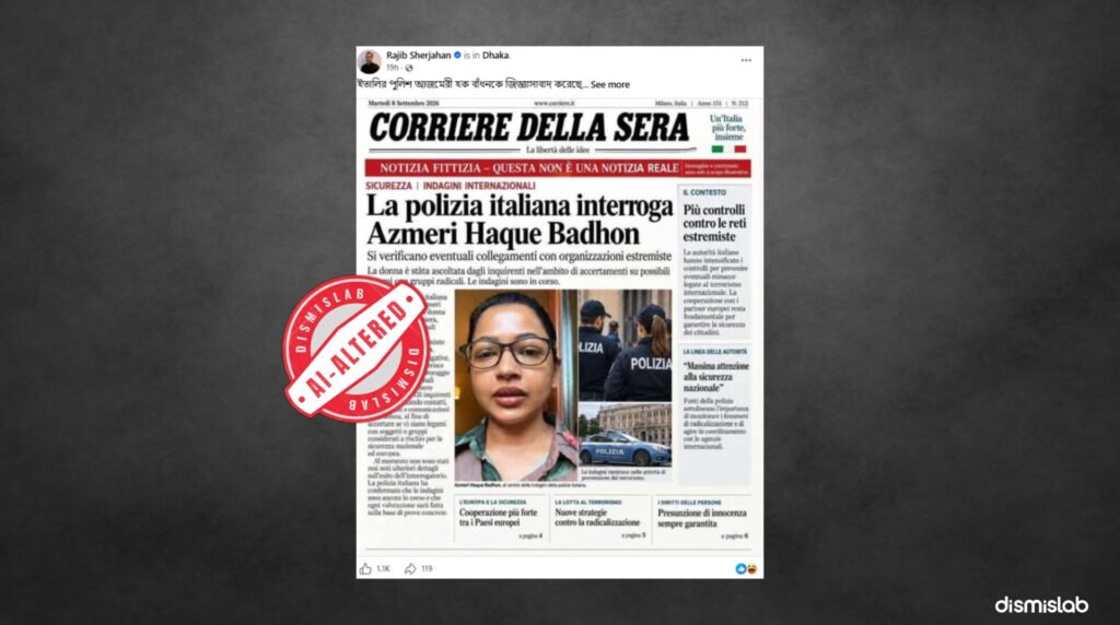 Azmeri Haque Badhon italy attack ai altered