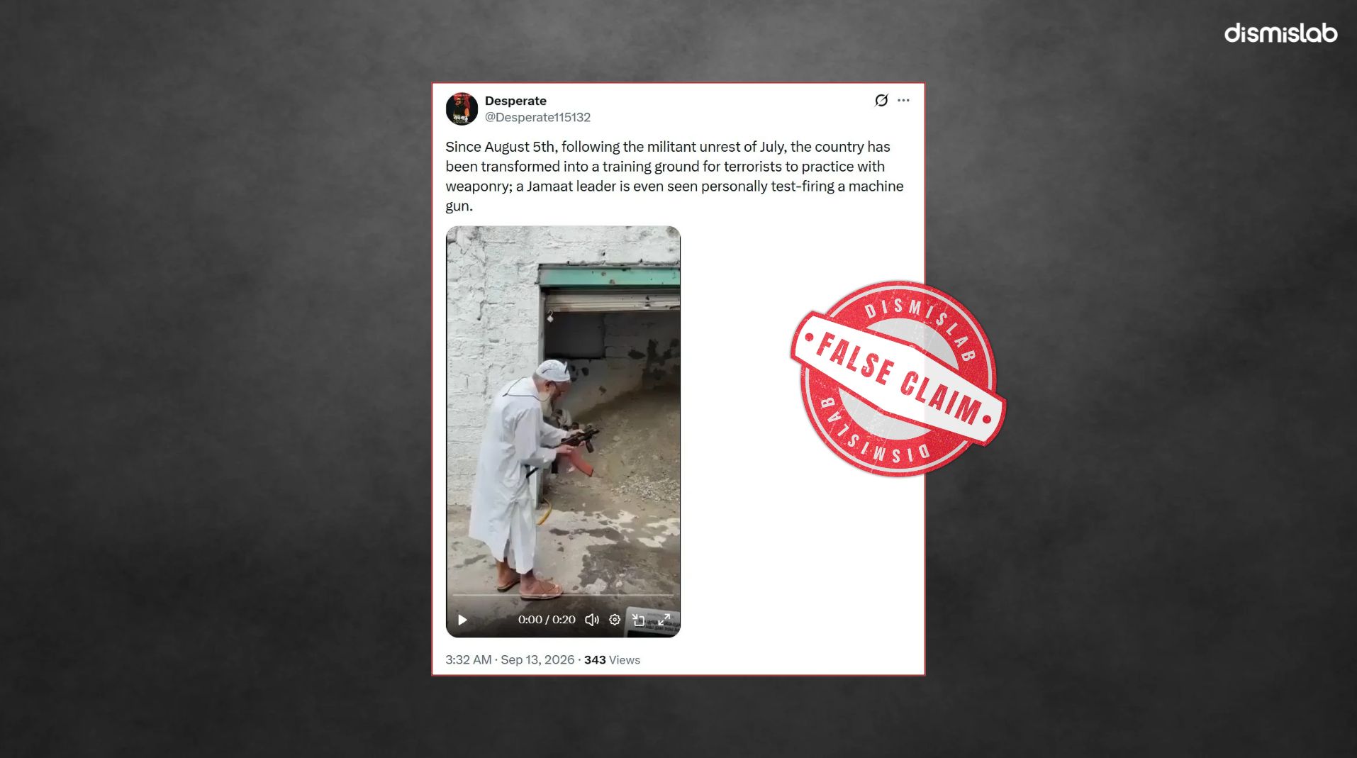 video of Pakistani Arms Dealer Test-Firing a Gun shared as Jamaat leader