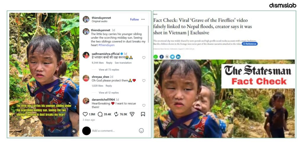 hildren in Ha Giang, Vietnam, misrepresented as Nepal flood victims.