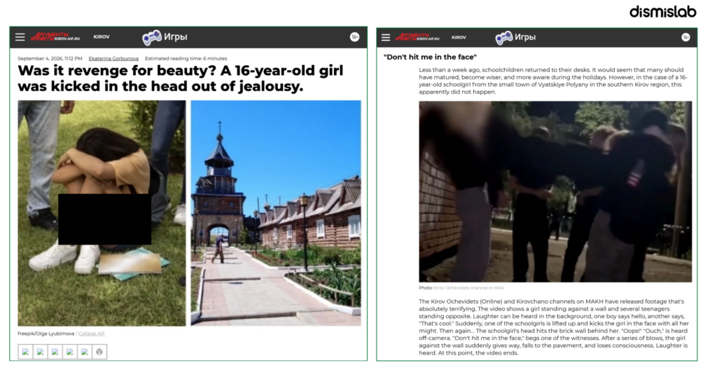 Teen girl assaulted in Russia, falsely linked to an NCP leader.
