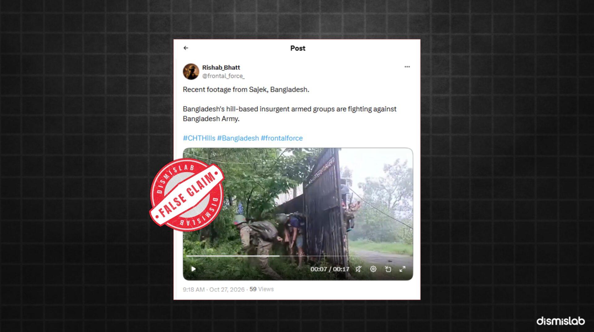 2024 Mongdaw conflict footage falsely presented as a recent Bangladesh incident.